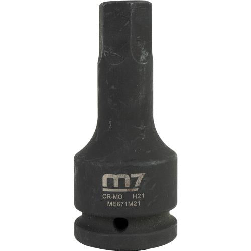 M7 Impact In Hex Socket, 3/4in Drive, 21mm