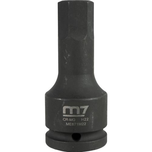 M7 Impact In Hex Socket, 3/4in Drive, 22mm