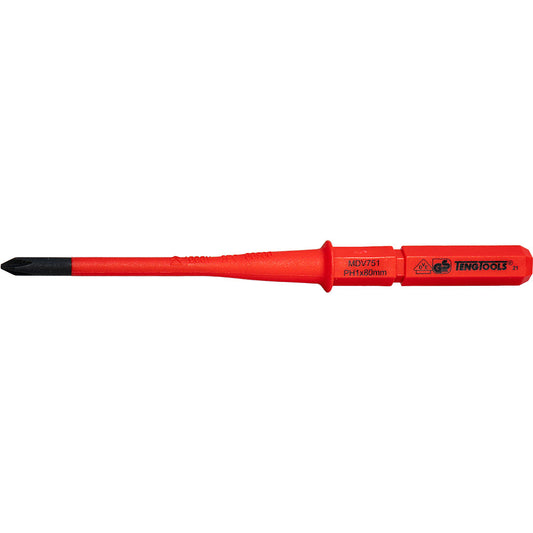 Teng 1000V Screwdriver Interchangeable PH1 x 80mm Slim