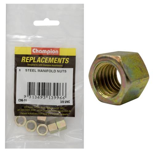 Champion 3/8in UNC Steel Manifold Nut - 25pk
