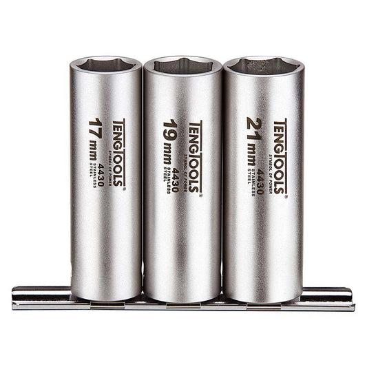 3pc 1/2in Dr. Deep Skt Set 17,19,21(6-Pnt)**