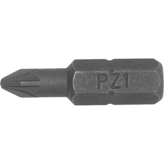Teng 3Pc 1/4in Hex PZ#1 Bit x 25mm (L)