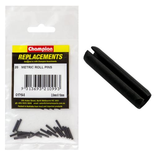 Champion 2.5mm x 16mm Roll Pin - 100pk