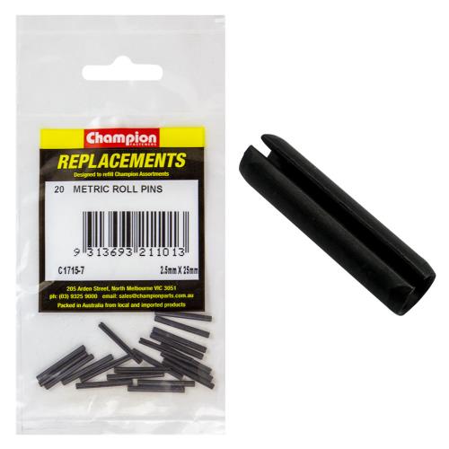 Champion 2.5mm x 25mm Roll Pin - 100pk