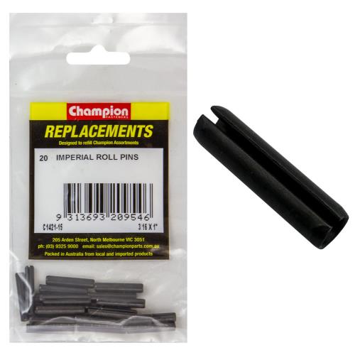 Champion 3/16in x 1in Roll Pin - 100pk