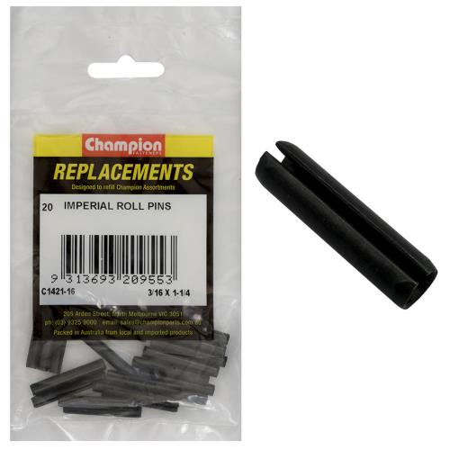 Champion 3/16in x 1 - 1/4in Roll Pin - 100pk