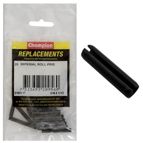 Champion 3/16in x 1 - 1/2in Roll Pin - 100pk