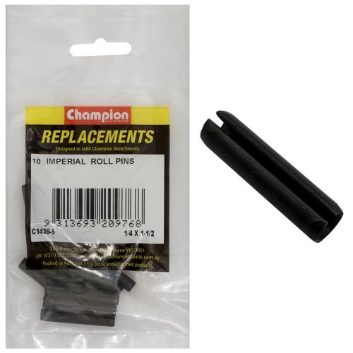 Champion 1/4in x 1 - 1/2in Roll Pin - 100pk