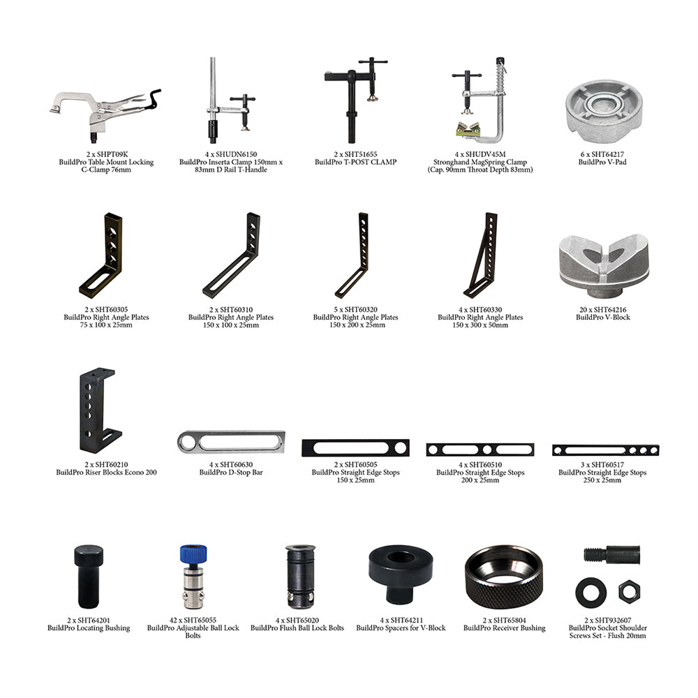Stronghand Rhino Cart 3D Fixturing Kit Only - 122pc