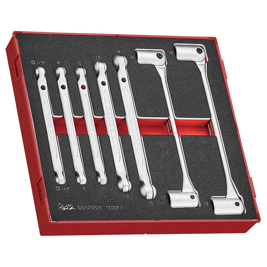 Teng 7pc Double Flex Wrench Set - TED-Tray
