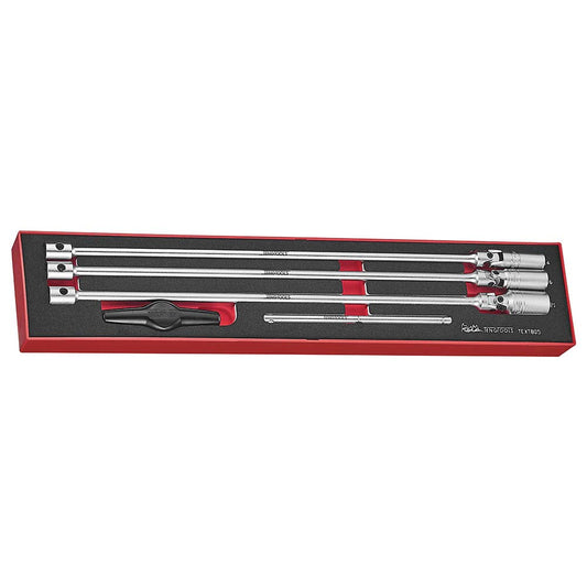 Teng 5pc 3/8in T-Bar Spark Plug Socket Set -TEX-Tray