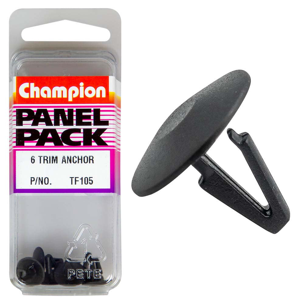 Champion Trim Anchor Clear 8mm(Stem Dia) 18.2mm(Top HD) 6pk