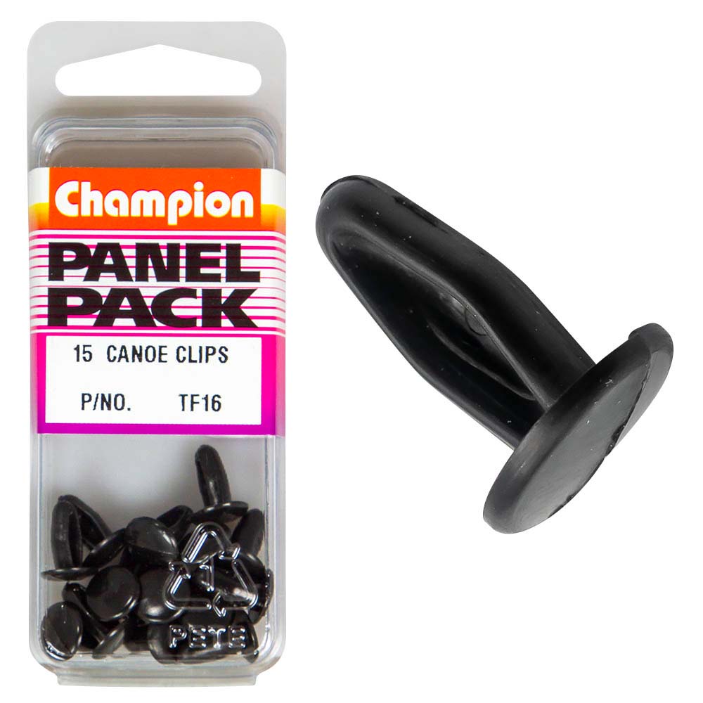 Champion Canoe Clip Black 9.5mm HD x 11.1mm -15pk**
