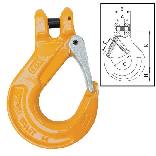ITM G80 Clevis Sling Hook w/ Safety Latch-16mm Chain