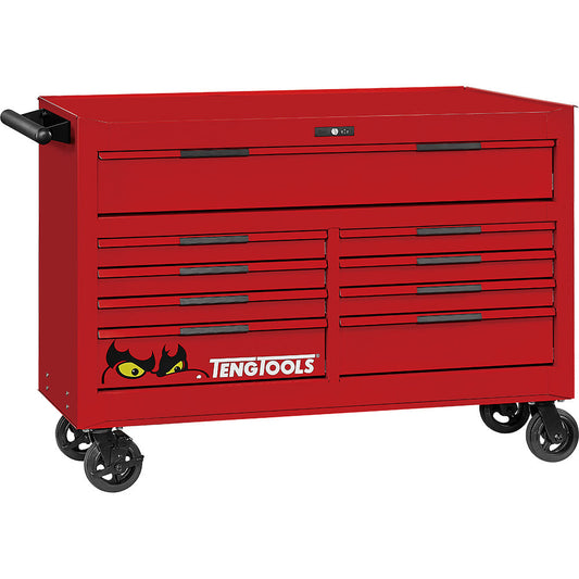 Teng Pro35™ 53in Roller Cabinet 9 Drawers Red
