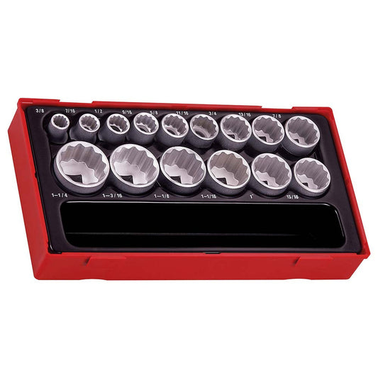 Teng 15pc 1/2in Dr. AF Socket Set - TC-Tray