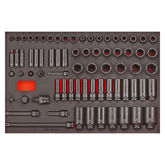 Teng 73pc 3/8 & 1/2in Dr. Metric Imp Skt & Acc Set (EVA)
