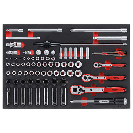 Teng 77pc 1/4,3/8 & 1/2in Dr. Metric Skt & Acc Set (EVA)
