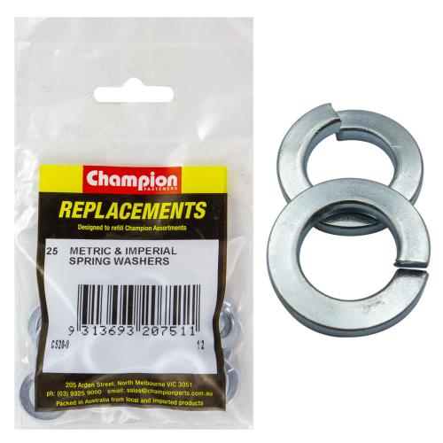 Champion 1/2in Flat Section Spring Washer - 100pk