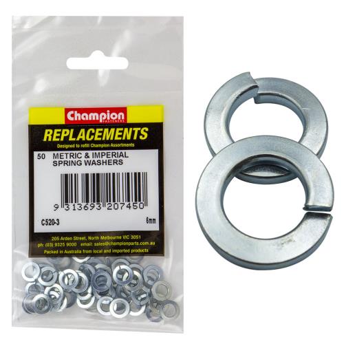Champion 6mm Flat Section Spring Washer - 200pk