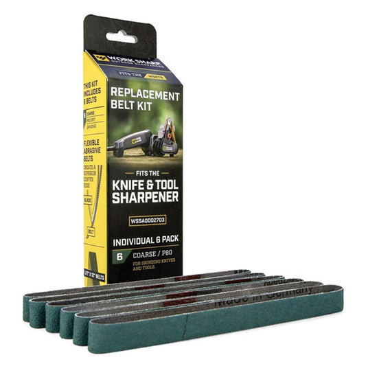 Worksharp Belt Pack 6pc 80 Grit Green- WSKTS