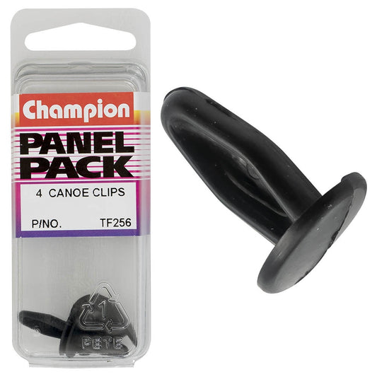 Champion Canoe Clip Black 15mm(L) 6mm(Hole) 14mm(HD) 4pk