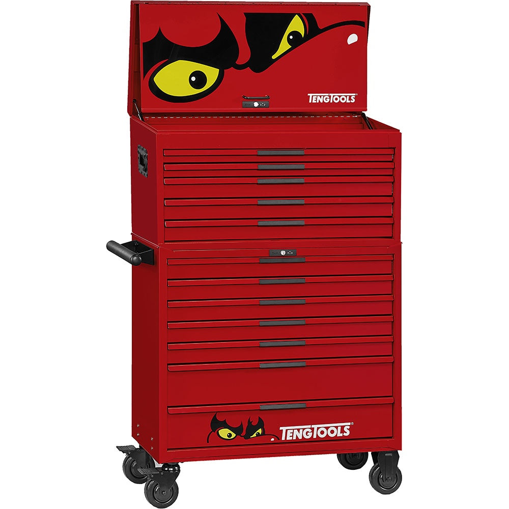 Teng Pro35â¢ 37in Stack Tool Storage 12 Drawers Red