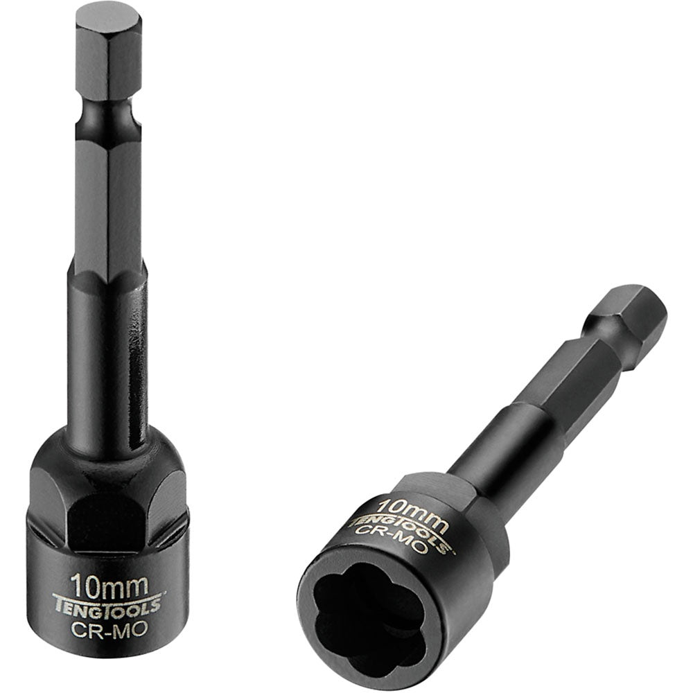 Teng 10mm 1/4in Hex Twist Extractor Cr-Mo