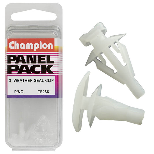 Champion Weather Seal Clips Clear 10mm(L) 5x15mm(HD) 3pk