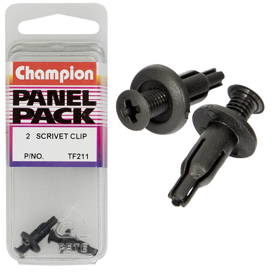 Champion Scrivet Black 13mm(L) 5mm(Hole) 10mm(HD) 2pk