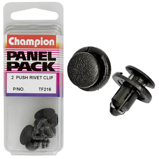 Champion Push Rivet Black 20mm(L) 17.8mm(HD) 2pk